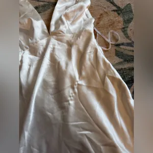 Lulu's Zimri White Satin Halter Mini Dress thumbnail 6