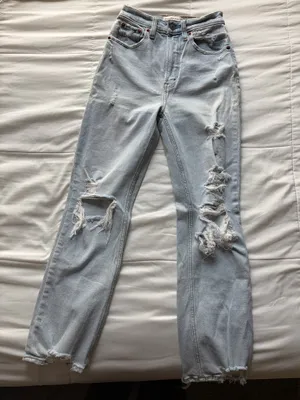 Abercrombie and fitch ankle straight high rise thumbnail 1