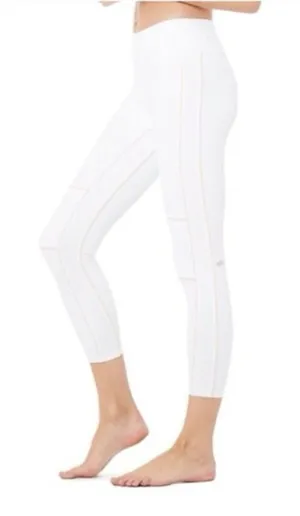 ALO Yoga 7/8 Guard Airbrush White & Bone Leggings Size Small thumbnail 1