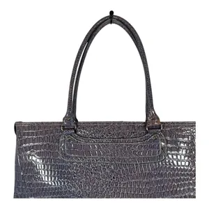 Attention Tote Bag Womens Large‎ Purple Croc Embossed Laptop Work Professional thumbnail 4