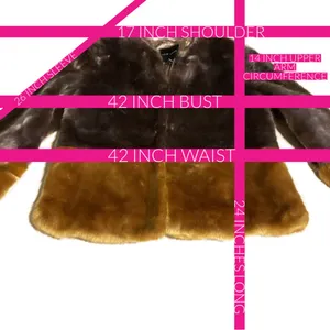 New Look Brown And Yellow Color Block Faux Fur Jacket (M) thumbnail 10