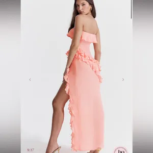 House of CB Sarina Peach Ruffle maxi Dress size large thumbnail 8