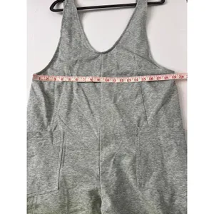 Umgee Grey Overall Shorts Romper Size Small Pockets thumbnail 5