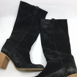 Zara Black Knee High Boots/Booties Size: US 8 thumbnail 4