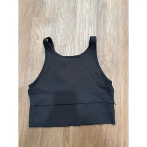 Lululemon Ebb to Street Ribbed Tank Top Black V-Back Activewear Crop thumbnail 3