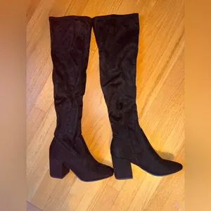 Bar III Black Over the Knee Boots Size 8. thumbnail 1