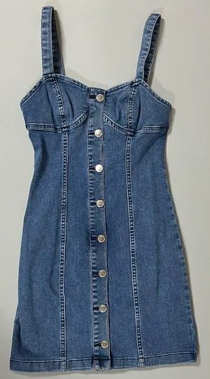 Juicy Couture Blue Jean Denim Buttoned Bodycon Mini Dress Size 0 💙 thumbnail 1
