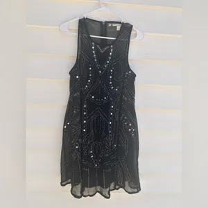 Chelsea & Violet Black Sequin Halter Mini Dress thumbnail 6