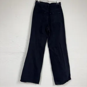 Pacsun Black Distressed Baggy Jeans Womens 25 Button Fly Casual Wide Leg Denim thumbnail 9