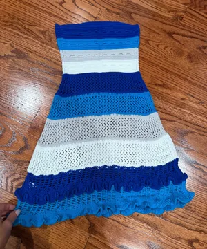 SHEIN strapless crochet dress thumbnail 1