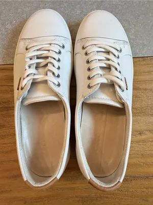 ECCO Soft 7 White Leather Lace Up Sneakers Size 6 - 6.5 thumbnail 5