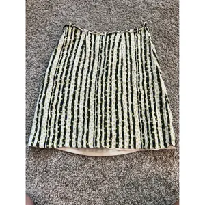 Banana Republic Women 6 Green Cream Striped Polka Dot A-Line Rayon Mini Skirt thumbnail 5