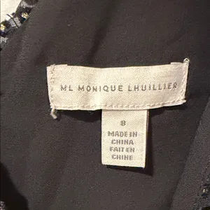 ML monique Lhuillier‎ velvet ruffle dress 8 thumbnail 7