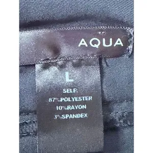 AQUA Black Skort Skirt Shorts Size L Lined Back Zip Made in USA thumbnail 2
