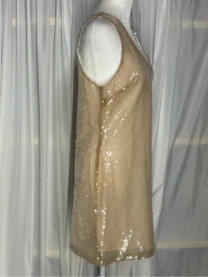 🆕 A New Day Womens Champagne Sequin V-Neck Mini Dress Size XS thumbnail 6