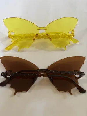 2 Pairs Butterfly Sunglasses Thin(Brand New) Yellow thumbnail 2