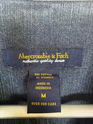 Abercrombie & Fitch Crop Zip-front Denim Jean Jacket W2418 Sz M thumbnail 3