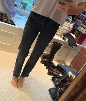 H&M Divided Black High Rise Straight Leg Jeans Size 2 thumbnail 1