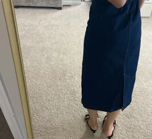 H&M dark denim midi dress. S thumbnail 7
