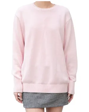 Brandy Melville Oversized Pastel Pink Sweater Crewneck S M L thumbnail 1