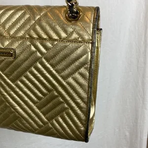Rebecca Minkoff Gold Quilted Chain Shoulder Handbag thumbnail 11