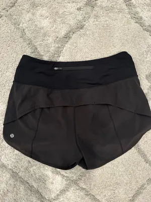 Black Lululemon High-Rise Speed Up 4" Shorts thumbnail 2