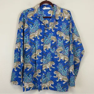 Printfresh Bagheera Men's Long Sleep Shirt Sapphire‎ Size XS thumbnail 2