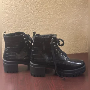 Forever 21 Black Combat Moto Boots thumbnail 2