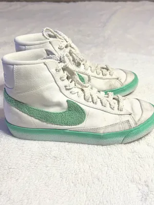 Nike Blazer Mid '77 Green Fade Chenille Swoosh Gum Sole High-Top Sneakers Size 9 thumbnail 6