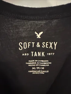 American Eagle Outfitters Black Crop Tank Top thumbnail 2