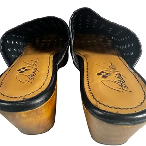Patricia Nash Woven Leather Wooden Platform Clog Mule Size 8 Black thumbnail 10