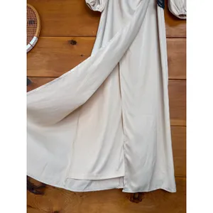 NWT Lulus Eternal Heart Champagne Satin Long Sleeve Maxi Dress Bridesmaid Size M thumbnail 6