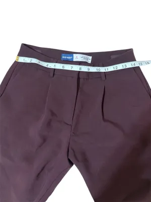 Old Navy Burgundy high-waisted wide-leg trousers. Used it once. Size 2 petite. thumbnail 5
