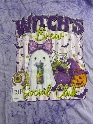 Comfort Colors Lilac Tie-Dye Witch's Brew Graphic Tee thumbnail 4