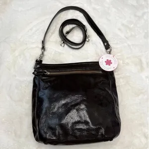 Coach Ashley Dark Brown Patent Leather Shoulder Bag F20462 thumbnail 2