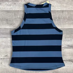 Doe and Rae NEW Blue Striped Racerback Tank Top Womens S Cotton Stretch thumbnail 5