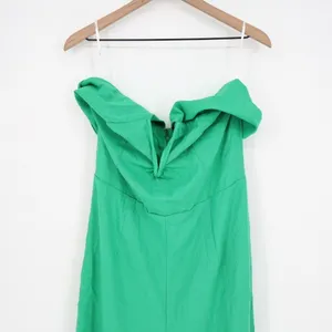 Lulus Sunshine Aura Strapless Jumpsuit Womens XL Green Lined Linen Tie-Front thumbnail 7