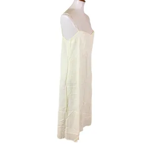Jessica‎ McClintock Cream Slip Midi Dress Spaghetti Strap Small Slit Large thumbnail 4