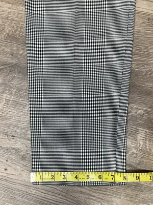 LOFT The Riviera Slim Plaid Ankle Pants Black White Size 10 thumbnail 8