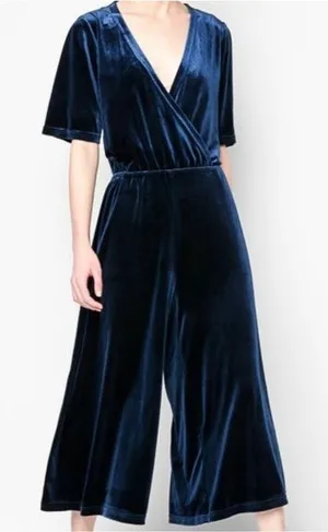 The Fifth Label Crystal Vision‎ Navy Velvet Jumpsuit Women's Size Small thumbnail 1