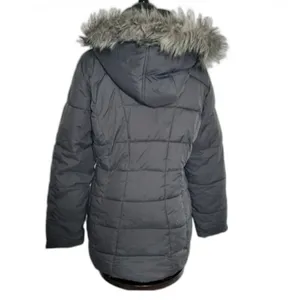 a.n.a Faux Fur Trimmed Puffer Coat Gray Size Medium thumbnail 2