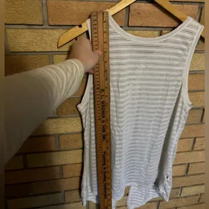 Lululemon Meet Halfway Tank Top Striped Relaxed Lightweight White Size M/L thumbnail 7
