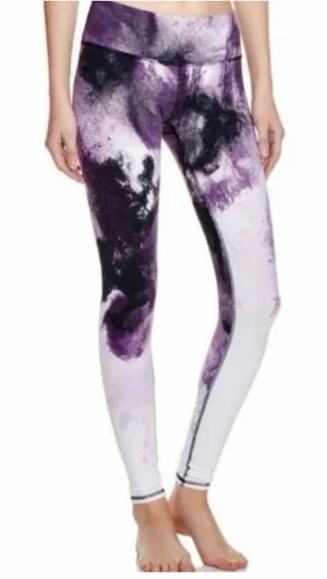 ALO Yoga Purple Black Abstract Tie Dye High Rise Leggings Size S thumbnail 1