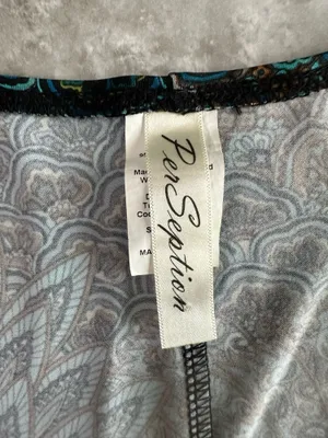 Per Siption Shirt Size M Women's Tunic Geometric Jersey Stretch Boho Summer Bead thumbnail 4