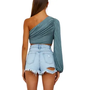 Hello Molly Adoring You One Shoulder Jersey Knit Crop Top Size 6 thumbnail 3