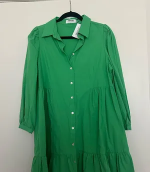 Showpo Green Button-Up Dress thumbnail 1