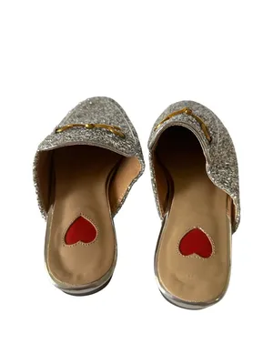 ARQA Womens Silver Glitter Loafer Mules Size 36/6 thumbnail 7