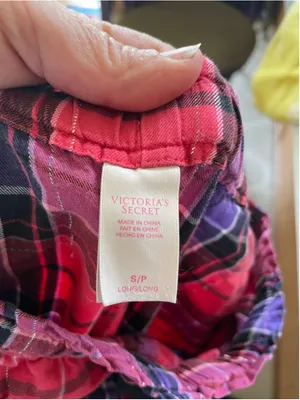 Women's Victoria's Secret Plaid Pajama Pants S Pink Purple thumbnail 2