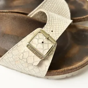 Birkenstock Madrid Sandals Suede Leather Cream Snake Iridescent Size EU 40 US 9 thumbnail 6