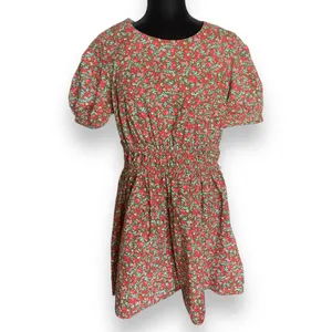 Free‎ People Pennie Floral Mini Dress Puff Sleeve Smocked Waist Women's Large thumbnail 6
